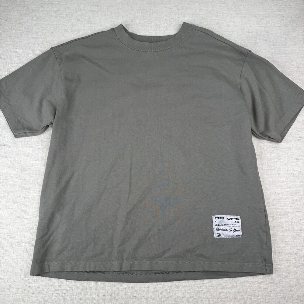 RGSTR Relaxed Boxy Oversized Fit Gray T-Shirt Men’s Size L 100% Cotton Tee